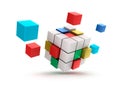 3D abstract cubes background. on white. Royalty Free Stock Photo