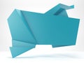 3d abstract glossy blue origami speech bubble Royalty Free Stock Photo