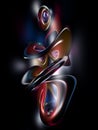 3D Abstract Graffiti Colorful Rainbow Render Black