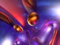 3D Abstract Purple Red Orange Color Glossy Render