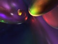 3D Abstract Purple Yellow Green Shiny Color Glossy Royalty Free Stock Photo