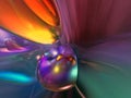 3D Abstract Purple Yellow Orange Colorful Wallpape Royalty Free Stock Photo