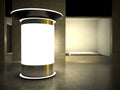 3d advertising column and glass showcase