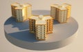 3d apartment blocks Royalty Free Stock Photo