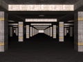 3D basement car park Royalty Free Stock Photo