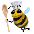 3d Bee chef with spoon Royalty Free Stock Photo