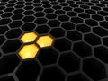 3d black tech honeycomb Royalty Free Stock Photo