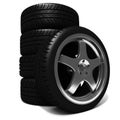 3d black tyres Royalty Free Stock Photo