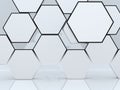 3D Blank Abstract Hexagon Box Display