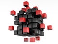 3d blocks red and black color.