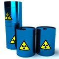 3d blue barrel radioactive waste