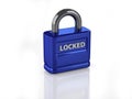 3D blue closed lock