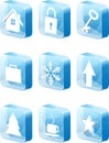 3d blue icons set