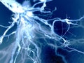 3D Blue Lightning Fire Texture Royalty Free Stock Photo