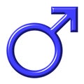 3D Blue Male Symbol