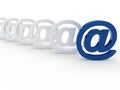 3d blue white email sign Royalty Free Stock Photo