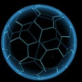 3D blue xray transparent classic ball