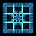 3D blue xray transparent rubics cube