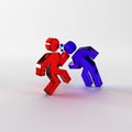 3d box fight knockout Royalty Free Stock Photo