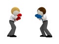 3d boxing concept for business rivalry.