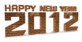 3D brick render Happy new year 2012 on a white. Royalty Free Stock Photo