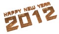 3D brick render Happy new year 2012 on a white. Royalty Free Stock Photo