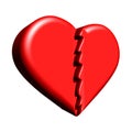 3D broken heart Royalty Free Stock Photo