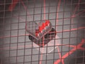 3D broken silver love heart Royalty Free Stock Photo