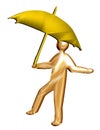 3D brolly man Royalty Free Stock Photo