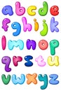 3d bubble lower case alphabet