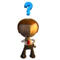 3d business man character with question mark Royalty Free Stock Photo