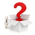 3d business man - Question mark in a box Royalty Free Stock Photo