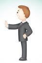 3d Business Man showing stop