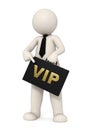 3d business man with VIP briefcase