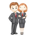 3d Business Man and Woman in Vector