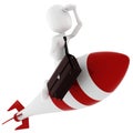 3d business manriding a rocket