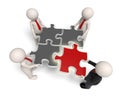 3d business people assembling puzzle Royalty Free Stock Photo