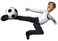 3d businessman and also footballer dragon jump Royalty Free Stock Photo