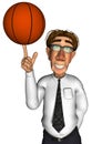 3d businessman basketball game cartoon