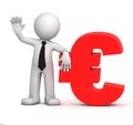 3d businessman with euro currency symbol Royalty Free Stock Photo