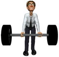 3d businessman heavy gym