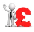 3d businessman with pound currency symbol Royalty Free Stock Photo
