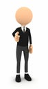 3d businessman showing thumbs on white background