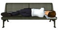 3d businessman sleeping on the bench