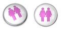 3D Button Female Couple Pictogram Royalty Free Stock Photo