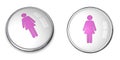 3D Button Female Pictogram Royalty Free Stock Photo