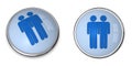 3D Button Male Couple Pictogram Royalty Free Stock Photo