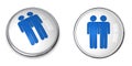 3D Button Male Couple Pictogram Royalty Free Stock Photo