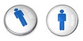 3D Button Male Pictogram Royalty Free Stock Photo