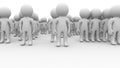 3d cartoon humans people huge crowd stay Royalty Free Stock Photo